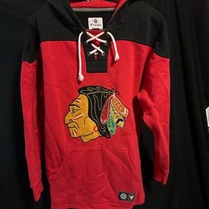 Fanatics Red and Black Lace-Up Sweatshirt